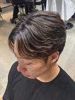 ブルニール 心斎橋(BLEUNIR) フェザーパーマ 金メッシュ