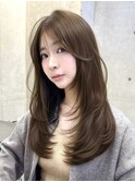 20代30代お洒落♪レイヤーカット韓国へアーグレージュカラー