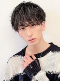 メンズパーマツイストパーマ×黒髪イメチェンアッシュブラック