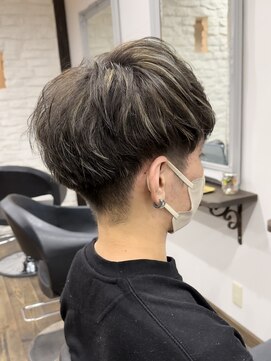 アンダーバーホワイト 広島 並木店(_WHITE) メンズハイライト/ナチュラルマッシュメンズショート