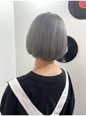 ダブルカラーケアブリーチハイトーンベージュレイヤーボブ
