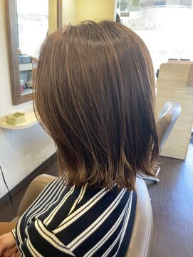 ミュウ(Private hair salon Miu) 外ハネボブ【ピーチベージュ】