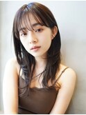 セミロング/レイヤーカット/顔まわりレイヤー