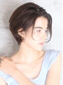 40代50代小顔黒髪ネビージュボブルフワンレンショート面長