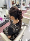 【ヘアセット】編み込みアップヘア/結婚式/梅田駅