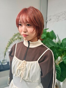 クリアーオブヘアー 栄南店(CLEAR of hair) オレンジ×レイヤーボブ/RIHO