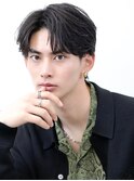 コンマヘアニュアンスパーマ韓国マッシュウルフブルーブラック