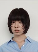 20代30代ショート前髪あり前髪なし顔周りレイヤーカットオリーブ