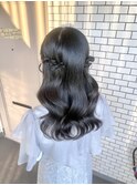 ハーフツイン ダウンスタイル ヨシンモリ 参列ヘア デートヘア
