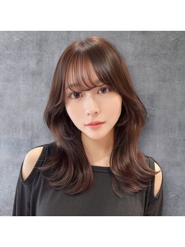 ユアーズヘア 神楽坂はなれ店(youres hair) 顔周りレイヤー サイドバング レイヤーカット センターパート