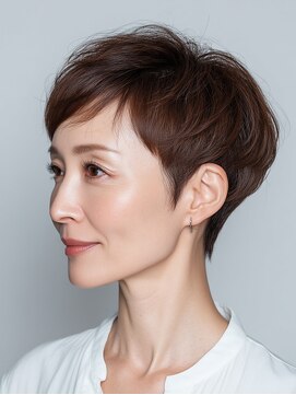 横顔が整う、大人ベリーショート