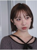 似合わせカット　ダークアッシュ　大人ガーリー　外ハネ　ボブ