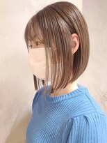 エリマ 横浜西口(elima)&nbsp;横浜西口ストレートパーマタッセルボブアッシュベージュカラー