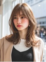 ダル 渋谷/表参道(DAL.) 韓国風レイヤー顔回りカットロングレイヤーダークブラウン