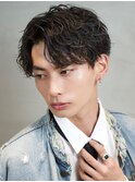 刈り上げツーブロックシャドウパーマアップバング
