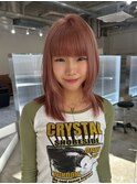 ピンクベージュ×レイヤー