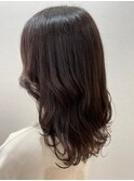 モカブラウン_マロンベージュ Aラインボブ かきあげ