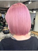 ダブルカラーピンクベージュベージュカラーケアブリーチレイヤー