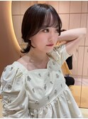 韓国風顔まわりカット 大宮 レイヤーカット ココアブラウン