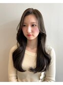 【レイヤーロング】ミルクティーアッシュカラーシルキーベージュ