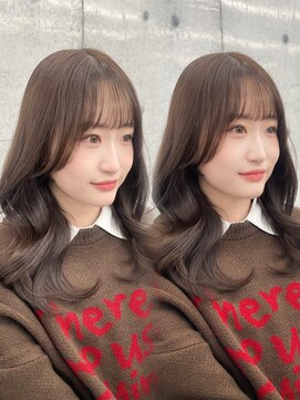 エヌアイ オモテサンドウ(ni omotesando) シースルーバング/顔まわりカット/小顔/ベージュ　上野