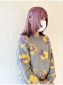 ピンクラベンダー×毛先カラー