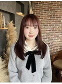 レイヤーカット/ピンクブラウン