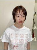 【赤津美奈】ショート　レイヤー　オレンジブラウン　前髪あり