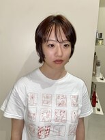 ネロ ヘアサロン ネイビー 渋谷(NERO HAIRSALON NAVY)&nbsp;【赤津美奈】ショート　レイヤー　オレンジブラウン　前髪あり