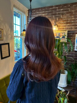 アズグロウヘアー(AS GROW HAIR) クラゲヘアーツヤ感たっぷり暖色ブラウン×ゆる波レイヤー