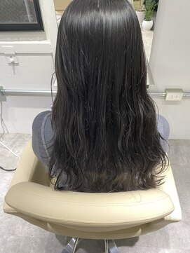 透け感グレージュ　ブリーチなし　髪質改善