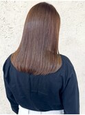 透明感カラー ブラウンベージュ 髪質改善 ストレート 30代 艶髪