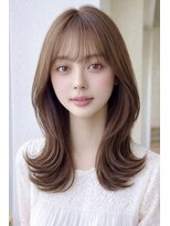 イチパーセント 横浜(1%)&nbsp;着物ヘア/ダークアッシュ/ミディアムレイヤーカット/横浜