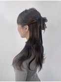 カチモリヘア/ハーフアップ/ヘアセット/結婚式/浴衣/銀座