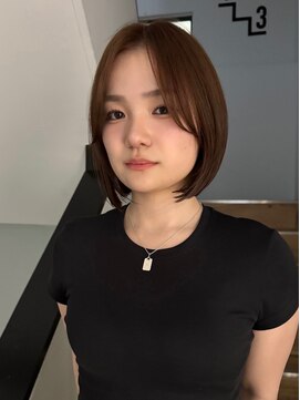 ヨーク(YOKE) 大人レイヤーボブハッシュボブブラウンベージュ前髪20代30代40代