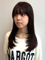 ベルフェミンキルン(Belle femin kilun) 暗髪 レイヤーカット 顔周りレイヤー セミロング 内巻き 艶髪