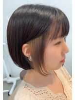 ハク アトリエ(HaKU atelier)&nbsp;ひし形小顔ミニボブインナーカラーフォギーベージュ