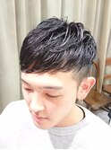 メンズ×マッシュウルフ×ツーブロック×サイドグラデーション