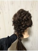 バックカチューシャ風編みおろし