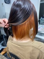 シークレット サロン カノア(secret salon Kanoa) オレンジのインナーカラーでオシャレ度UP