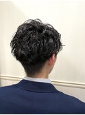 ビジカジ/サイドパート/ミディアムショート/スパイラルパーマ