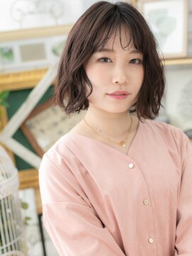 カバーヘア ブリス 川口(COVER HAIR bliss) 大人黒髪くせ毛風ボブパーマシースルー前髪a川口20代30代40代