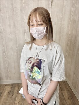 ラッズプラスエイチ(Lads+h) ミルクティーベージュ×ホワイトベージュ