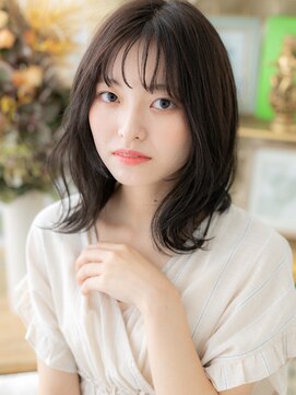 カバーヘアアンドスパ ブリス 浦和(COVER HAIR&SPA bliss) 暗髪バレイヤージュくせ毛風エアリーミディa浦和20代30代40代