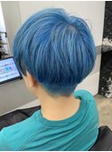 □デザインカラーレイヤーカットウエットヘアメンズライク