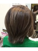 脱白髪染めグレージュハイライト