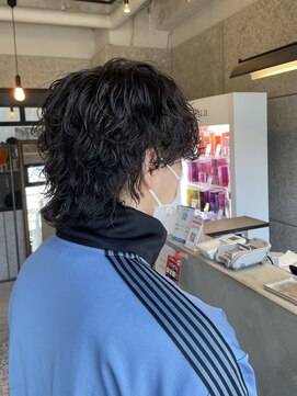 リンダテーラ(Linda tela) 【札幌白石】メンズウルフカット/ウルフパーマ/黒髪/パーマ