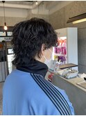 【札幌白石】メンズウルフカット/ウルフパーマ/黒髪/パーマ