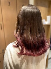 モテ髪☆暖色ピンク裾カラー