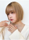 ハイトーンレイヤーボブ/ウルフボブ/ショート/ハイトーンカラー